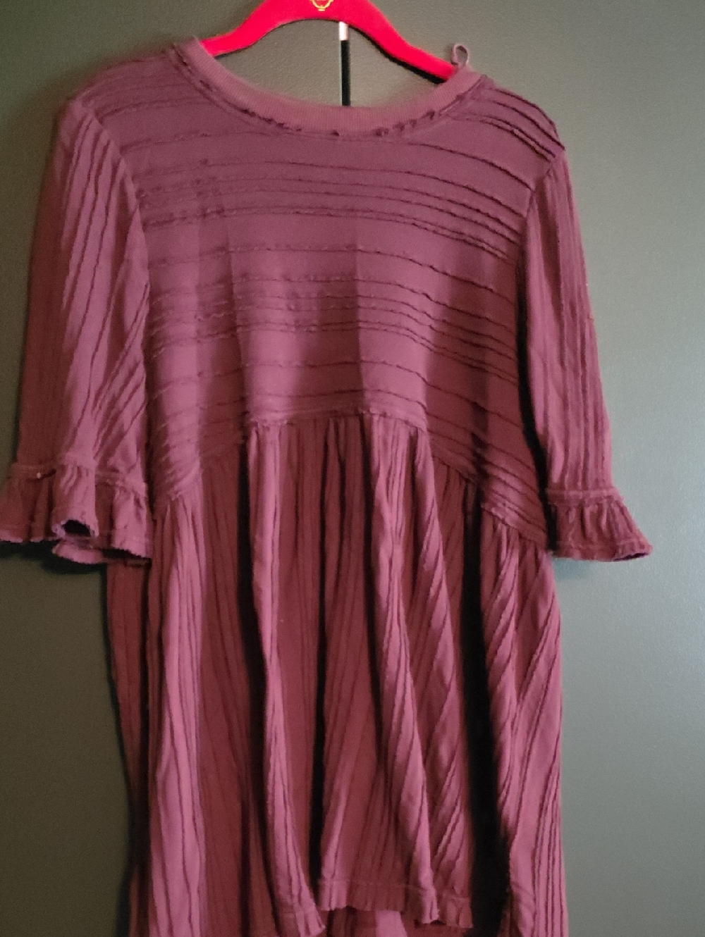 Free People Ribbed Knit Top in Plum